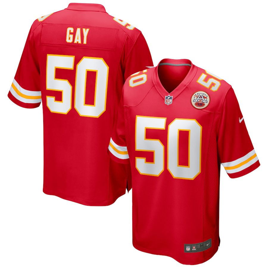 Men Kansas City Chiefs #50 Willie Gay Nike Red Game NFL Jersey